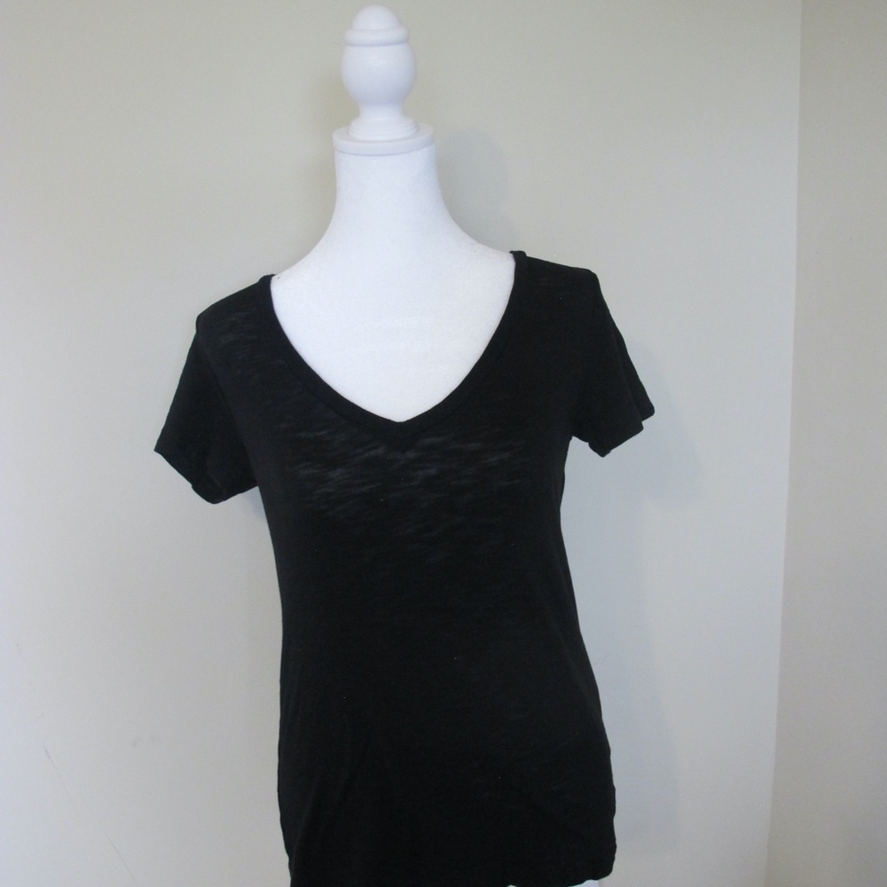 Women's Express staple Short Sleeve Black Shirt Top Size XS EUC - Picture 2 of 7